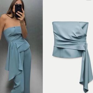 Zara Draped Strapless Top